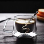 200ml Double Wall Coffee Glass - Heat-Resistant Insulated Glass Cup