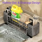 Multi-Functional Sponge And Utensil Organizer Steel Drain Rack