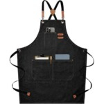 Cross Back Premium Quality Unisex Kitchen Apron IA-43 – Black