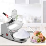 Electric Ice Shaver Machine, Stainless Steel Snow Cone Maker for Ice Cream, Cold Drinks, Fruit Dessert and Cocktail