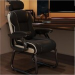 Gaming Office Chair with Adjustable Headrest Comfortable Computer Chair with One Button Recline Heavy Duty Steel Design for Long Hours Sitting Deep Support Cushion