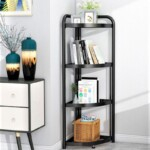 5-Tier Metal Corner Rack – Foldable Storage for Home & Office