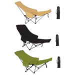 Multi-Functional Folding Camping Chair | Three-Position Adjustment with Removable Footrest, Tensil Fabric, Easy to Clean, Reinforced Carbon Steel Frame for Stability and Durability