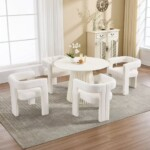 Makeup Chair, Vanity Stool with Curved Backrest, Dining Chairs with Sponge Cushion, Modern Desk Chair for Living Room, Dressing Room