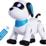 Remote Control Robot Dog Toy – Programmable Smart Robot Dog for Kids 3+, Interactive Dancing & Sound, RC Stunt Robot Toys with LED Eyes, Electronic Pet Toy Dog for Boys & Girls Gifts (Blue)