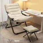 Recliner Chair, Folding Chair, Ottoman Included, 3 Levels of Reclining, Easy Assembly, Lightweight, Adjustable Angle, Footrest, Ready to Use, Side Pockets, Napping, Lunch Break