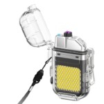 Windproof USB Rechargeable Lighter with Built-in Flashlight