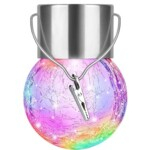 Solar Cracked Glass Ball Hanging Garden Lamp Multicolor