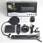 Microphone Kit with V8 Sound Card Studio Condenser