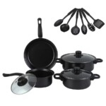 Non Stick Cooking Pot Set with Utensils Kitchen Cookware