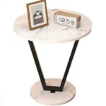 Elegant Marble Top Table with Sturdy Metal Base
