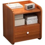 Brown Single Drawer Bedside Table