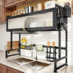 Large Dish Drying Rack with Flip Door