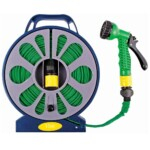 Flat Garden Hose Pipe Reel with Spray Nozzle 15M