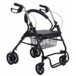 Folding Rolling Walking Frame with Padded Seat