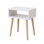 2 x Contemporary Square Wooden Bedside Table
