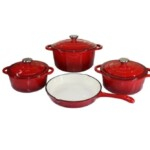 7 Piece Iron Dutch Oven Cookware Pot Set