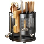 Kitchen countertop knife swivel holder