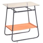 Transparent Glass Iron Side Table