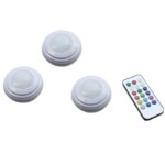 3 Remote Controlled Color Changing Puck Lights