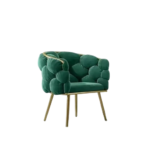 Accent Velvet Chair with Gold Legs Pack Of 2
