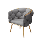 Accent Velvet Chair with Gold Legs Pack Of 2