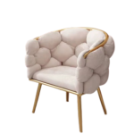 Accent Velvet Chair with Gold Legs Pack Of 2