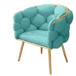 Accent Velvet Chair with Gold Legs Pack Of 2