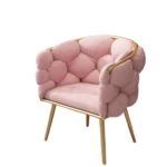 Accent Velvet Chair with Gold Legs Pack Of 2