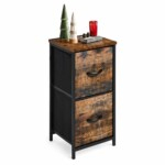 2 Drawer Storage Cabinet with Metal Frame