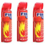 3x Portable Fire Extinguisher with Holder 500ml