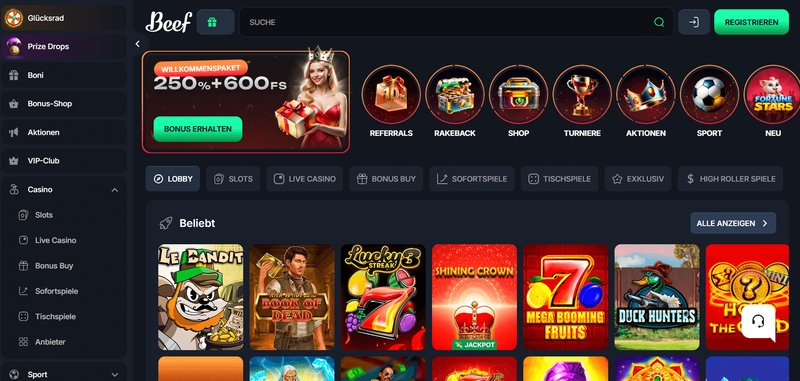 Unsere Erfahrungen mit dem Beef Casino Online im Jahr 2024 aus Deutschland in Germany