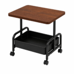 2 Tier Rolling Storage Cart with Wooden Top