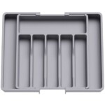 Drawer Organizer Utensil Tray for Kitchen Organizers and Storage-Grey
