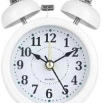 Retro Twin Bell Alarm Clock- White