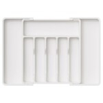 Drawer Organizer Utensil Tray for Kitchen Organizers and Storage-White