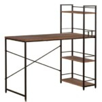 Office Desk with Shelves (120cm Study Desk with Bookshelf) - Dark Oak