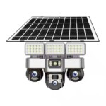 Outdoor Security Camera Solar Powered Night Vision, 3 LED Lights Surveillance System