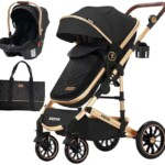 3 In 1 Baby Stroller Pram With Car Seat Black
