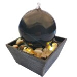 Ball Tabletop Water Fountain with Warm LED Light