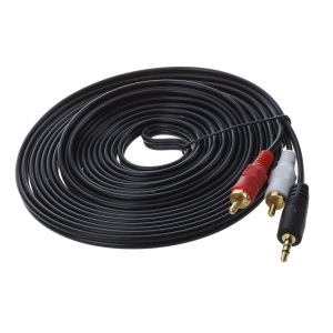 3.5mm Male Auxiliary Jack to 2 RCA Cable – 5M