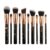 10 Pieces Marble Makeup Brush Set Black