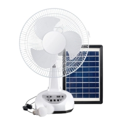 Rechargeable Oscillating 2 Speed Solar Powered Fan with USB Port 12 Inch