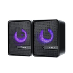 T-WolF S3 RGB Gaming Speakers Wired Dual Computer Colorful Bass LoudSpeaker