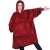 Oversized Plush Blanket Hoodies One Size Fits All Red