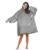 Oversized Plush Blanket Hoodies One Size Fits All Grey