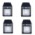 Solar Powered Wall Lamp Pack of 4