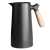 1L Thermos Insulated Jug Flask With Wooden Handle Black