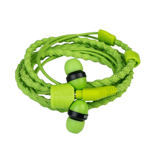 Braided Anti Tangle Wristband Headphone Green