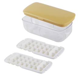 Multi Layered Ice Cube Tray Easy Release Silicone Ice Tray with Lid & Bin